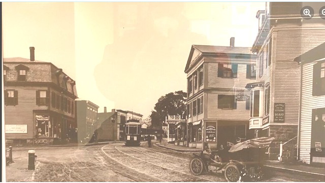 Photo：Roslindale Square - South St looking towards RR Station c1910 By clamshack