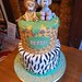 Jungle themed 2 tiered birthday cake