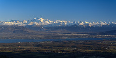 Mont Blanc and the French Alps looking over Lac Leman / Lake Geneva - Photo of Lélex