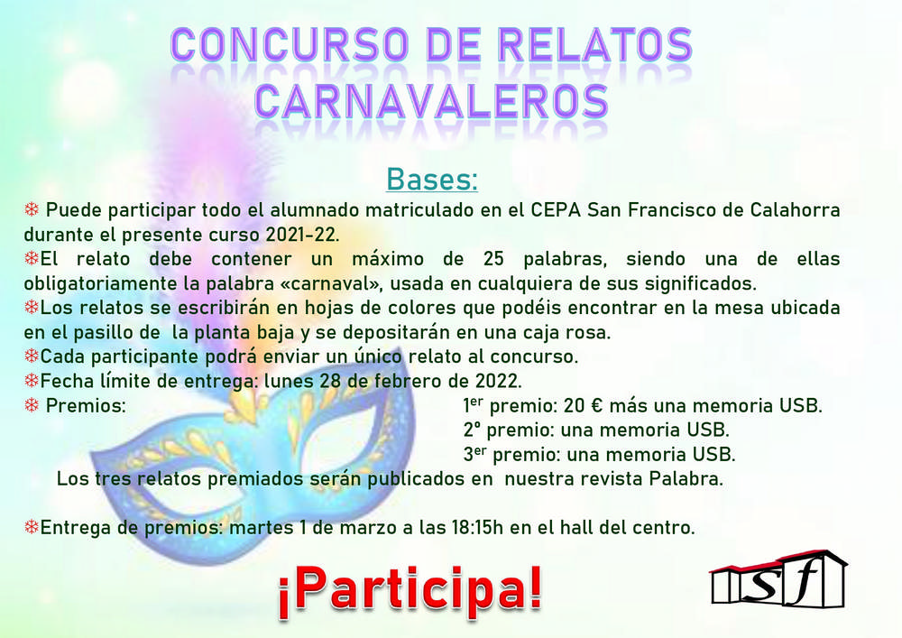 Concurso relatos carnavaleros 2022