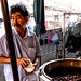 Roasted chestnuts for New Year's  on Yaowarat Road, Chinatown, Bangkok, Thailand.  321-Edit