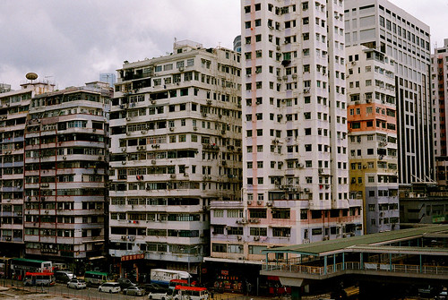 Modern city and old buildings, Hong Kong