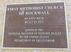 First Methodist Church of Rockwall National Register Plaque (Rockwall, Texas)