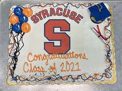 College Logo edible image with sprinkles and balloons
