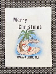 Merry Christmas card Kwajelein Marshall Islands in 1960s
