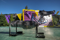 Dog statue made with bicycle parts in Lalouvesc - Photo of Vocance