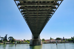 Bridge on the Rhone river in Andance