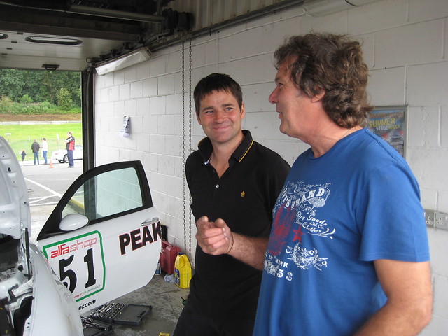 Chris Snowdon makes a point to Roger Evans at Brands