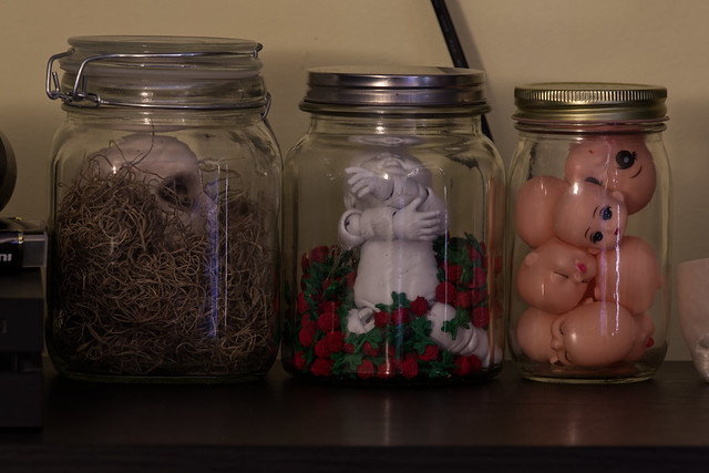 Three small jars