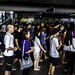 Crowded people of Bangkok at the Phrom Pong Subway station, Thailand.  772a