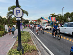 Group of bicyclists march on Dunedin Main Street