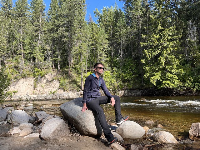 Catalogue pose at Little Dipper campground after a cooling dip in the Kettle River.