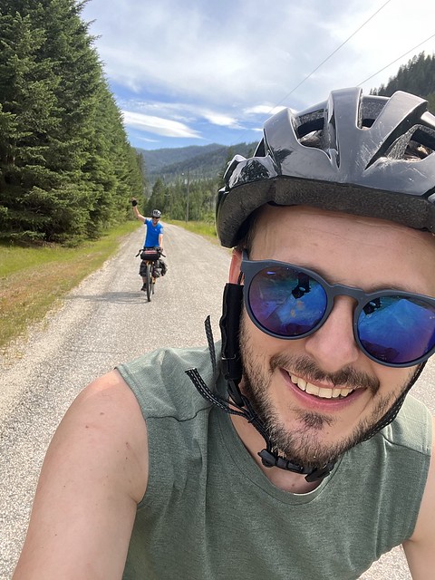 Smiling for the smooth tarmac riding! Neat Little Dipper campground