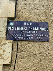 Rue Des Freres Chaminade Street Sign, Mussidan - Photo of Beaupouyet