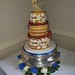Three tiered Naked Wedding with Applique ad soft fruits