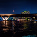 Multiphoto panorama of the King Taksin the Great Bridge and Sathon station of the Chao Phraya River station, Bangkok, Thailand.  327-Pano-Edit