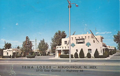 Albuquerque, NM - vintage postcard of the Tewa Lodge on U.S. 66 - 1950's