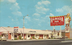 Albuquerque, NM - vintage postcard of the Ramada Inn on U.S. 66 - 1960's