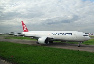Turkish Cargo 777F TC-LJN taxiing to stand 607