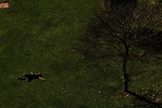 a crucified body in the garden