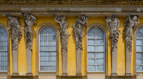 Parte de la fachada del palacio de Sanssouci, en Potsdam