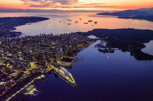 Canada Place and Vancouver harbour at twilight 2022