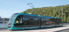 CAF-built trams in the City of Besançon, Bourgogne-Franche-Comté, France