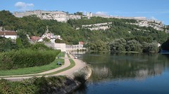 River Doubs and Citadel, City of Besançon, Bourgogne-Franche-Comté, France
