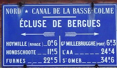 Bergues Canal de la Basse-Colme Plaque  éclusière de Bergues