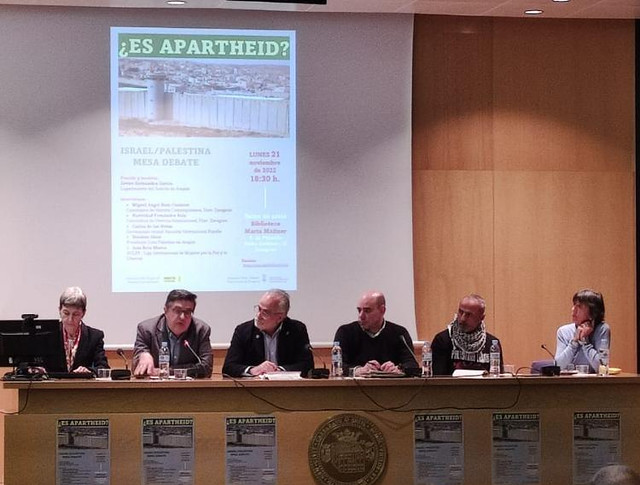 El Lugarteniente del Justicia participa como moderador en la Mesa  debate Apartheid Israel sobre Palestina, en la Biblioteca María Moliner  de la Facultad de Filosofía de la Universidad de Zaragoza