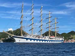 Royal Clipper moored off Iles des Saintes