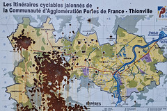 Bike routes map near Thionville