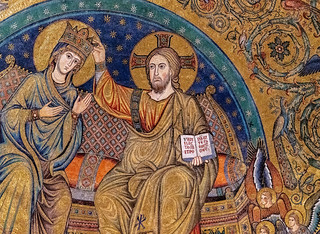 Torriti, Crowning of the Queen of Heaven, completed 1296, Santa Maria Maggiorei, Crowning of the Queen of Heaven, 13th century, Santa Maria Maggiore