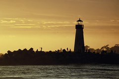 Two lighthouses at the golden hour