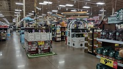 Extensive wine department, as seen from near the back left corner of the store