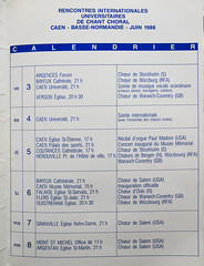 RENCONTRES INTERNATIONALES UNIVERSITAIRES DE CHANT CHORAL A L-UNIVERSITAIRE DE CAEN, BASSE NORMANDIE June 3- 8 1988 - Photo of Cambes-en-Plaine