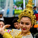 A closeup of the Thai traditional dance