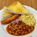 Sausage + Scrambled Egg + Bacon + Baked Beans + Thick Toast (香腸 + 炒滑蛋 + 煙肉 + 茄汁豆 + 厚多士)