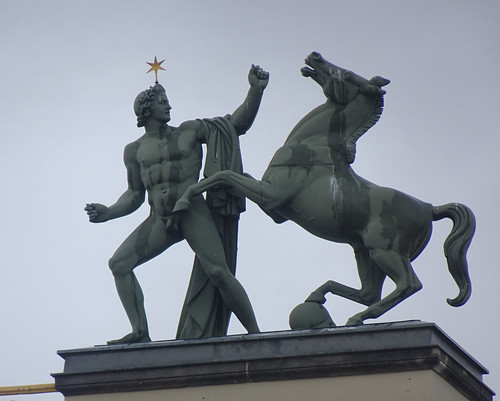Horse and a Naked Man with a Star on His Head