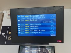 Departure screen, Besançon Viotte