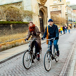 Cambridge characters on push bikes by Richard Goldthorpe