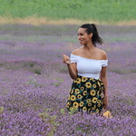 Girl in a Lavender Field by JOHN REDDINGTON