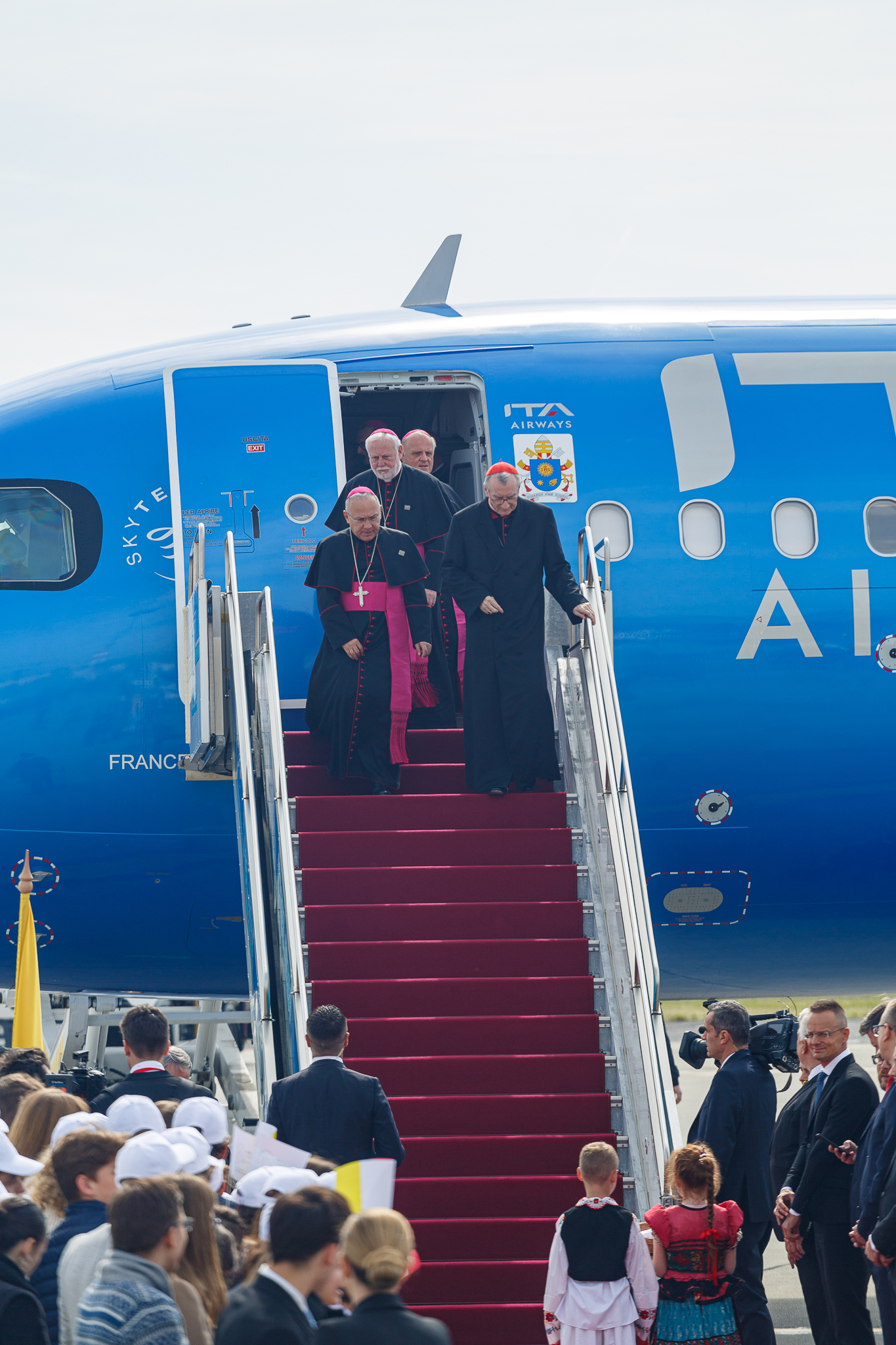 2023.04.28., Budapest, Ferenc pápa fogadása repülőtéren