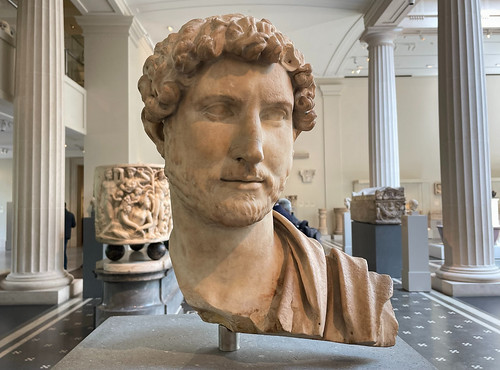 Marble portrait bust of the Emperor Hadrian, c.118-120, found in Hadrian’s villa at Tibur (modern Tivoli) near Rome, type Chiaramonti 392, The Metropolitan Museum of Art, New York City