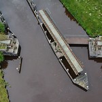 Turning rail bridge over the canal at Coevorden - drone pic