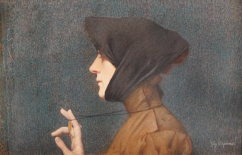 'La Femme à la médaille" de L. Lévy-Dhurmer (Musée d'Orsay, Paris)