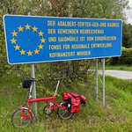Cycle path sign between Waldkirchen and Nové Údolí