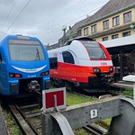 Go-Ahead Bayern and ÖBB trains at Lindau-Insel