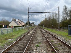 Cross border track - looking south towards Aulnoye/Maubeuge - Photo of Mecquignies