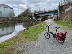Bike beside the canal at Hautmont
